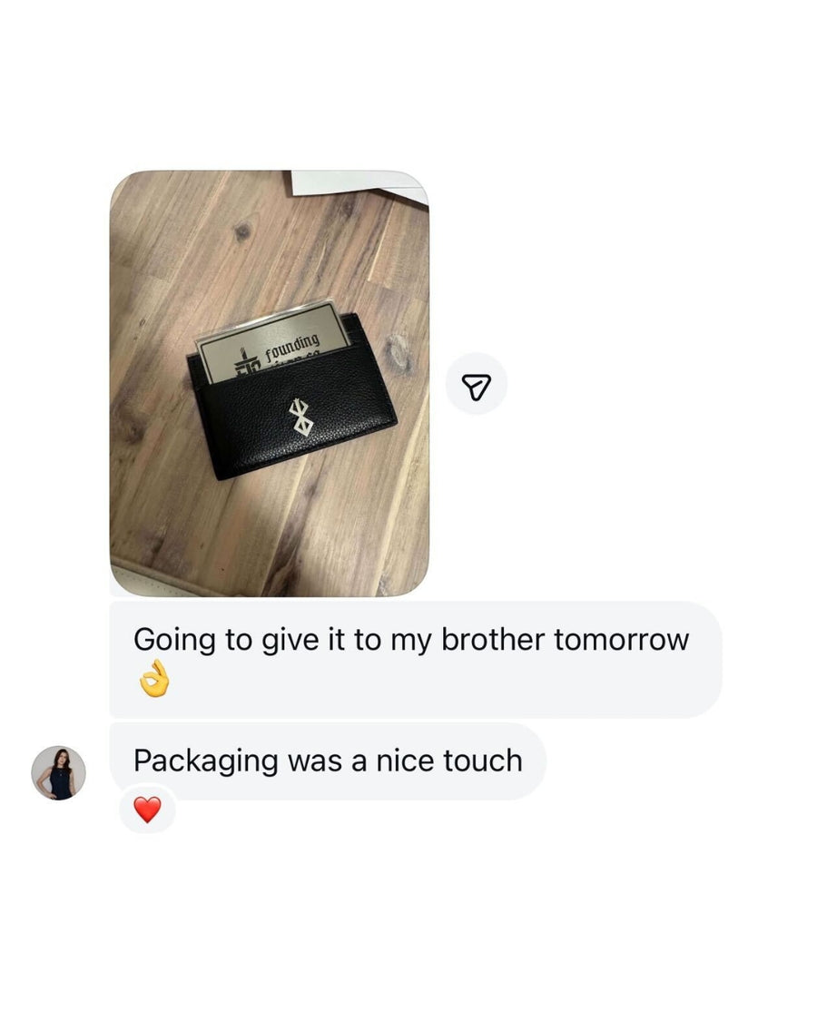 Customer message about their Founding Titan Co. order