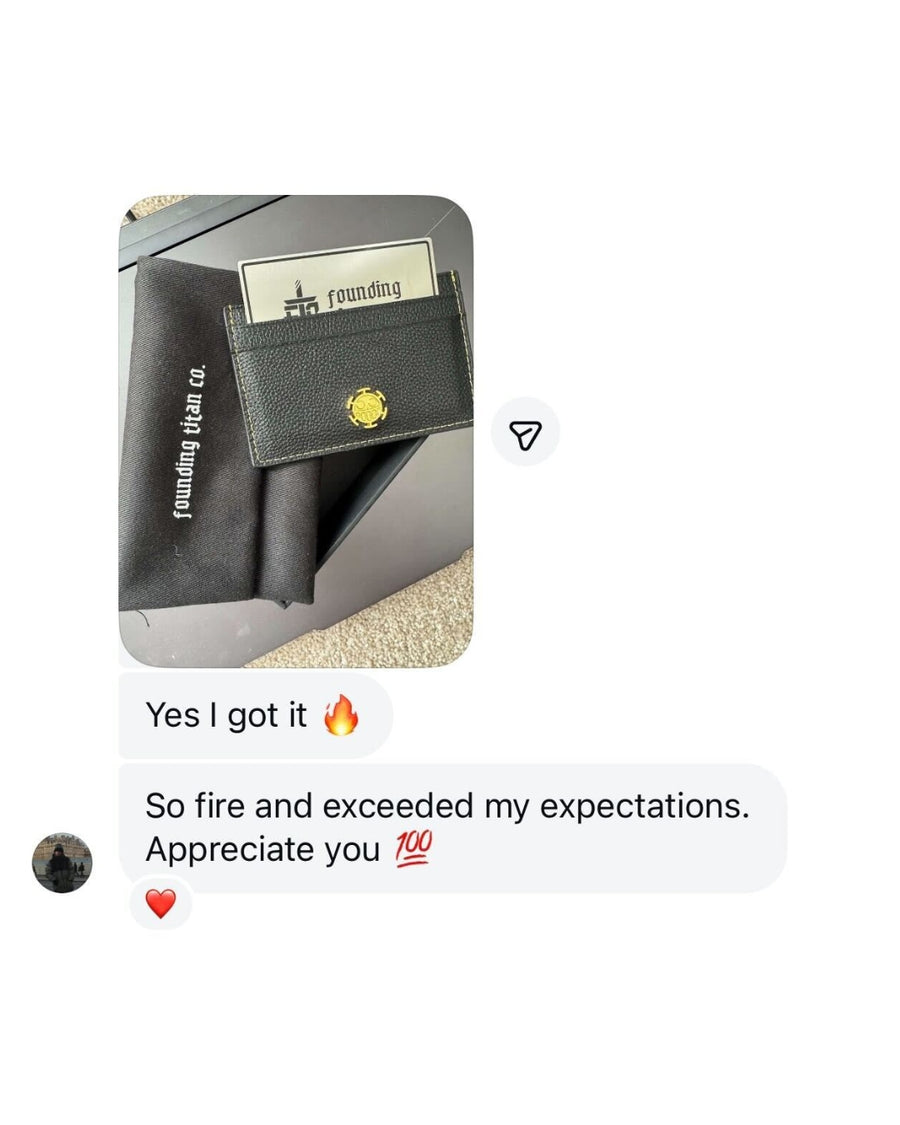 Customer message about their Founding Titan Co. order