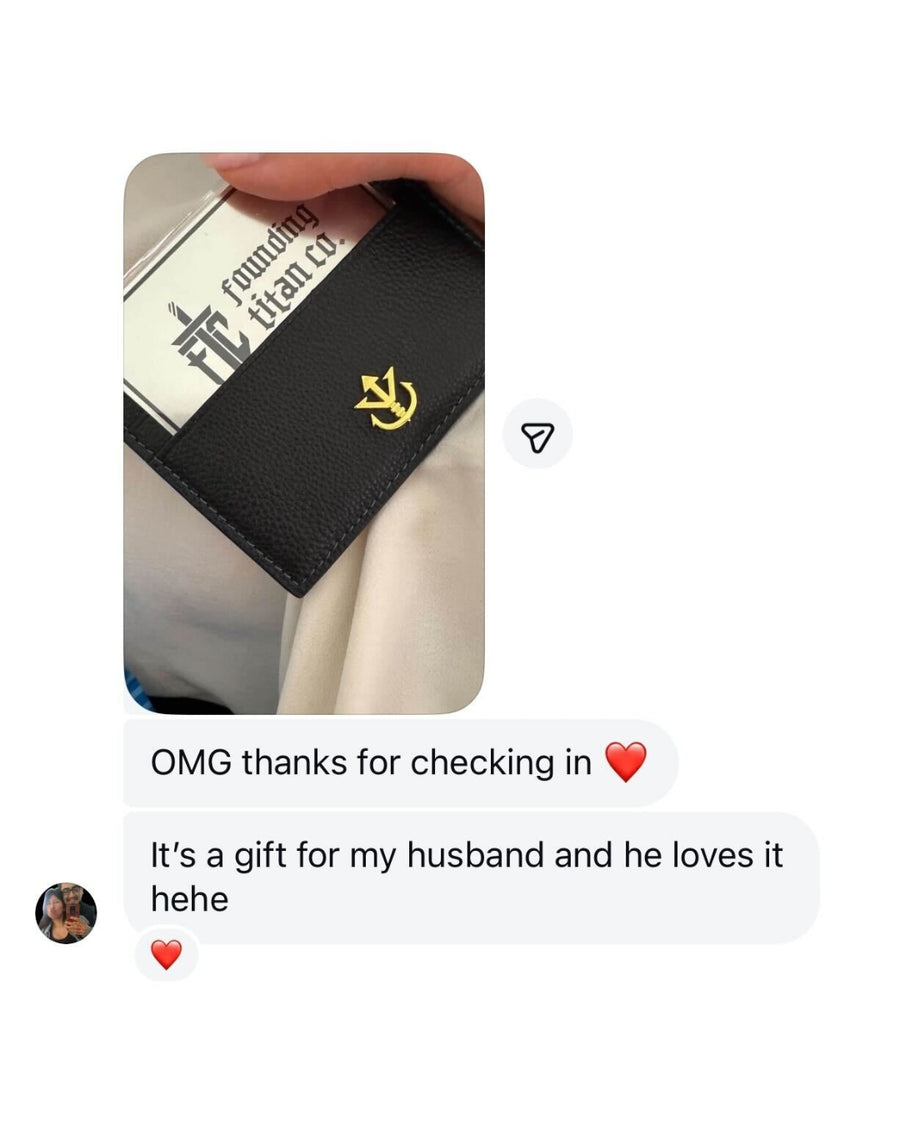 Customer message about their Founding Titan Co. order